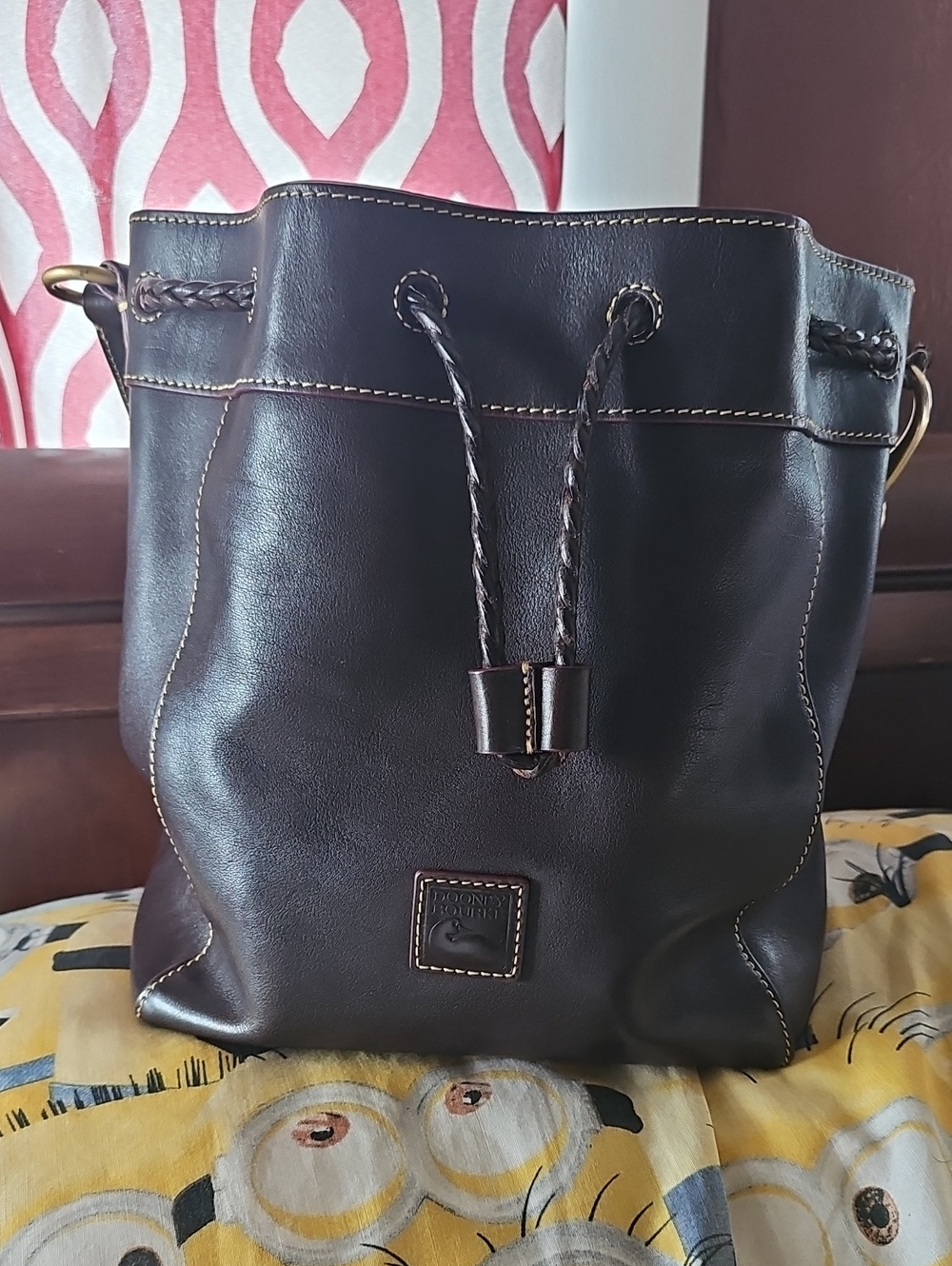 Dooney & Bourke Dark Brown Floretine Hattie Bag